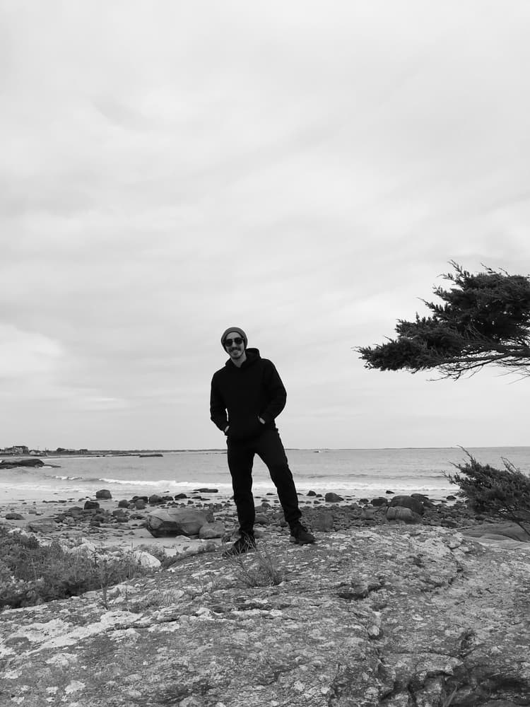 the site owner at a shoreline in Massachusettes